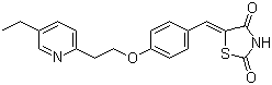 structure of CAS# 136401-70-2, 5-(4-(2-(5-Ethylpyridin-2-yl)ethoxy)benzylidene)thiazolidine-2,4-dione