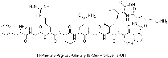 CAS 登录号：1365259-58-0, L-苯丙氨酰甘氨酰-L-精氨酰-L-亮氨酰-L-谷氨酰胺酰甘氨酰-L-异亮氨酰-L-丝氨酰-L-脯氨酰-L-赖氨酰-L-异亮氨酸