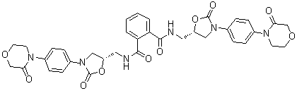 structure of CAS# 1365267-36-2, N1,N2-双[[(5S)-2-氧代-3-[4-(3-氧代-4-吗啉基)苯基]-5-恶唑烷基]甲基]-1,2-苯二甲酰胺