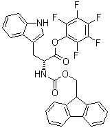 structure of CAS# 136554-94-4, N-[(9H-Fluoren-9-ylmethoxy)carbonyl]-D-tryptophan pentafluorophenyl ester
