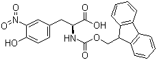 structure of CAS# 136590-09-5, Fmoc-3-Nitro-L-tyrosine