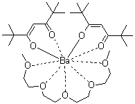 structure of CAS# 136629-60-2, Bis(2,2,6,6-tetramethylheptane-3,5-dionato)(tetraglyme)barium