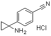 structure of CAS# 1369512-65-1, 4-(1-Aminocyclopropyl)benzonitrile hydrochloride (1:1)