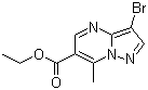 structure of CAS# 1370287-43-6, 3-Bromo-7-methylpyrazolo[1,5-a]pyrimidine-6-carboxylic acid ethyl ester