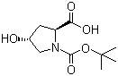 structure of CAS# 13726-69-7, Boc-L-Hydroxyproline
