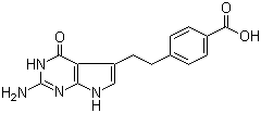 structure of CAS# 137281-39-1, 4-[2-(2-氨基-4,7-二氢-4-氧代-3H-吡咯并[2,3]嘧啶-5-基)乙基]苯甲酸