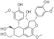 CAS # 1373888-27-7, Spathulatol, (1R,2R,7S,8S,9R)-rel-(-)-1,2,6,7,8,9-Hexahydro-2,9-bis(4-hydroxy-3-methoxyphenyl)-4-methoxynaphtho[2,1-b]furan-1,7,8-trimethanol