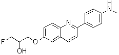 CAS 登录号：1374107-54-6, 6-(3-氟-2-羟基丙氧基)-2-(4-甲基氨基苯基)喹啉