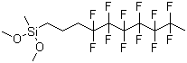十二氟庚基丙基甲基二甲氧基硅烷分子结构 (CAS 1374604-19-9)