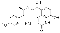 CAS # 137888-11-0, Carmoterol hydrochloride, 8-Hydroxy-5-[(1R)-1-hydroxy-2-[[(1R)-2-(4-methoxyphenyl)-1-methylethyl]amino]ethyl]-2(1H)-quinolinone hydrochloride