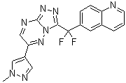 CAS # 1380344-62-6, 6-[Difluoro[6-(1-methyl-1H-pyrazol-4-yl)-1,2,4-triazolo[4,3-b][1,2,4]triazin-3-yl]methyl]quinoline