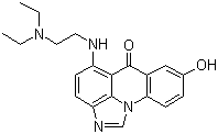 structure of CAS# 138154-39-9, 5-((2-(Diethylamino)ethyl)amino)-8-hydroxy-6H-imidazo[4,5,1-de]acridin-6-one