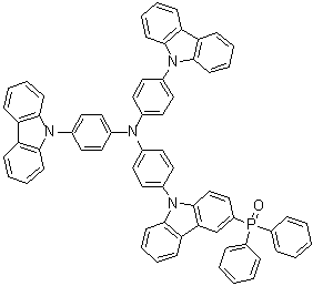 CAS # 1384725-25-0, N,N-Bis[4-(9H-carbazol-9-yl)phenyl]-4-[3-(diphenylphosphinyl)-9H-carbazol-9-yl]benzenamine