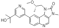 structure of CAS# 1386874-06-1, 1,3-Dihydro-8-[5-(1-hydroxy-1-methylethyl)-3-pyridinyl]-1-[(2S)-2-methoxypropyl]-3-methyl-2H-imidazo[4,5-c]quinolin-2-one