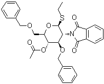 CAS # 138730-66-2, Ethyl 2-deoxy-2-(1,3-dihydro-1,3-dioxo-2H-isoindol-2-yl)-3,6-bis-O-(phenylmethyl)-1-thio-beta-D-glucopyranoside 4-acetate