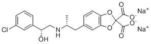 CAS 登录号：138908-40-4, (R,R)-5-(2-((2-(3-氯苯基)-2-羟乙基)-氨基)丙基)-1,3-苯并二氧杂环戊烯-2,3-二羧酸二钠