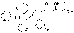 CAS 登录号：1391052-82-6, (3R)-7-[2-(4-氟苯基)-3-苯基-4-(苯基氨基甲酰)-5-丙烷-2-基吡咯-1-基]-3-羟基-5-氧代庚酸