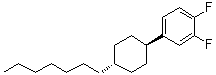 1,2-Difluoro-4-(trans-4-heptylcyclohexyl)benzene molecular structure (CAS 139136-72-4)