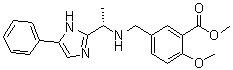 structure of CAS# 1391712-57-4, 2-Methoxy-5-[[[(1S)-1-(5-phenyl-1H-imidazol-2-yl)ethyl]amino]methyl]benzoic acid methyl ester