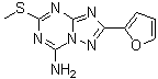 CAS 登录号：139181-27-4, 2-(2-呋喃基)-5-(甲硫基)[1,2,4]三唑并[1,5-a][1,3,5]三嗪-7-胺