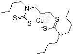 structure of CAS# 13927-71-4, Bis(N,N-dibutyldithiocarbamato)copper