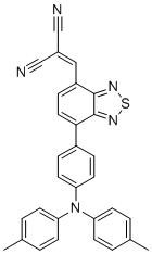 CAS # 1393343-58-2, 2-[(7-{4-[N,N-Bis(4-methylphenyl)amino]phenyl}-2,1,3-benzothiadiazol-4-yl)methylene]propanedinitrile, DTDCPB, 2-[[4-[4-(4-methyl-N-(4-methylphenyl)anilino)phenyl]-2,1,3-benzothiadiazol-7-yl]methylidene]propanedinitrile