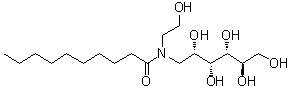 CAS 登录号：139361-84-5, N-癸酰-N-(2-羟基乙基)葡萄糖胺