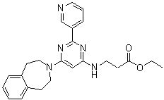 CAS 登录号：1394854-51-3, N-[2-(3-吡啶基)-6-(1,2,4,5-四氢-3H-3-苯并氮杂卓-3-基)-4-嘧啶基]-beta-丙氨酸乙酯