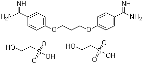 普罗帕脒二羟乙磺酸盐分子结构 (CAS 140-63-6)