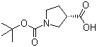 structure of CAS# 140148-70-5, (S)-N-Boc-pyrrolidine-3-carboxylic acid