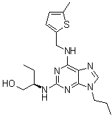 structure of CAS# 1402821-41-3, (2R)-2-[[6-[[(5-甲基噻吩-2-基)甲基]氨基]-9-丙基-9H-嘌呤-2-基]氨基]丁烷-1-醇