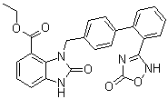 3-[[2'-(2,5-Dihydro-5-oxo-1,2,4-oxadiazol-3-yl)[1,1'-biphenyl]-4-yl]methyl]-2,3-dihydro-2-oxo-1H-benzimidazole-4-carboxylic acid ethyl ester molecular structure (CAS 1403474-76-9)