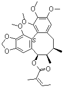 CAS # 140461-47-8, Heteroclitin B, (2Z)-2-Methyl-2-butenoic acid (6R,7R,8R,13aS)-5,6,7,8-tetrahydro-1,2,3,13-tetramethoxy-6,7-dimethylbenzo[3,4]cycloocta[1,2-f][1,3]benzodioxol-8-yl ester