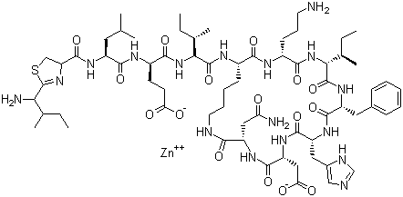 structure of CAS# 1405-89-6, Zinc bacitracin