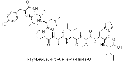 L-Tyrosyl-L-leucyl-L-leucyl-L-prolyl-L-alanyl-L-isoleucyl-L-valyl-L-histidyl-L-isoleucine molecular structure (CAS 140636-35-7)