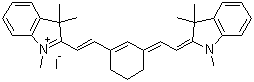 CAS 登录号：140648-15-3, 2-[2-[3-[(1,3-二氢-1,3,3-三甲基-2H-吲哚-2-亚基)乙亚基]-1-环己烯-1-基]乙烯基]-1,3,3-三甲基-3H-吲哚鎓碘化物