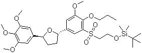 CAS # 140705-14-2, (2S,5S)-2-[3-[[2-[(tert-Butyldimethylsilyl)oxy]ethyl]sulfonyl]-5-methoxy-4-propoxyphenyl]-5-(3,4,5-trimethoxyphenyl)tetrahydrofuran