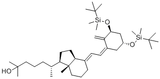 structure of CAS# 140710-96-9, (R)-6-((1R,3aS,7aR,E)-4-((Z)-2-((3S,5R)-3,5-bis(tert-butyldimethylsilyloxy)-2-methylenecyclohexylidene)ethylidene)-7a-methyloctahydro-1H-inden-1-yl)-2-methylheptan-2-ol