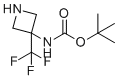 CAS # 1408076-17-4, 3-(Boc-amino)-3-(trifluoromethyl)azetidine, tert-butyl N-[3-(trifluoromethyl)azetidin-3-yl]carbamate