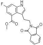 structure of CAS# 1408282-25-6, 3-[2-(1,3-Dihydro-1,3-dioxo-2H-isoindol-2-yl)ethyl]-6-fluoro-1H-indole-4-carboxylic acid methyl ester