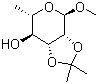 structure of CAS# 14133-63-2, Methyl 2,3-O-isopropylidene-alpha-L-rhamnopyranoside