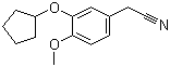 structure of CAS# 141333-36-0, 3-(Cyclopentyloxy)-4-methoxybenzeneacetonitrile