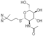 structure of CAS# 141411-41-8, 2-(3-甲基-3H-双吖丙啶-3-基)乙基 2-(乙酰氨基)-2-脱氧-1-硫代-beta-D-吡喃葡糖苷
