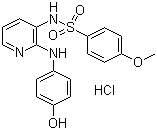 structure of CAS# 141450-48-8, N-[2-[(4-Hydroxyphenyl)amino]-3-pyridinyl]-4-methoxybenzenesulfonamide monohydrochloride
