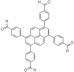 structure of CAS# 1415238-25-3, 1,3,6,8-Tetrakis(4-formylphenyl)pyrene