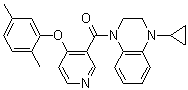 CAS # 1415407-60-1, (4-Cyclopropyl-3,4-dihydro-1(2H)-quinoxalinyl)[4-(2,5-dimethylphenoxy)-3-pyridinyl]methanone