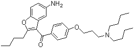structure of CAS# 141644-91-9, (5-Amino-2-butyl-3-benzofuranyl)[4-[3-(dibutylamino)propoxy]phenyl]methanone