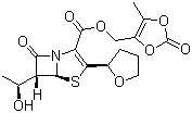 CAS # 141702-36-5, Faropenem daloxate, (5R,6S)-6-[1(R)-Hydroxyethyl]-2-[2(R)-tetrahydrofuryl]-2-penem-3-carboxylic acid 5-methyl-2-oxo-1,3-dioxol-4-ylmethyl ester