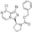 structure of CAS# 1420478-87-0, (2S)-2-(1-溴-8-氯咪唑并[1,5-a]吡嗪-3-基)-1-吡咯烷羧酸苄酯