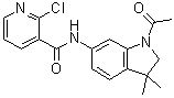 structure of CAS# 1420999-91-2, N-(1-乙酰基-2,3-二氢-3,3-二甲基-1H-吲哚-6-基)-2-氯-3-吡啶甲酰胺